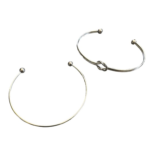 Silver Cuff Bangle Bracelet Set - Picture 4 of 4